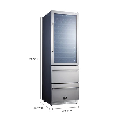 Forno Azienda 24-Inch Dual Temperature Zone Wine Cooler, Up to 108 Bottles, Two Refrigerated Drawers, Adjustable Temperature Zones, Energy Efficient FORNO