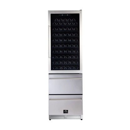 Forno Azienda 24-Inch Dual Temperature Zone Wine Cooler, Up to 108 Bottles, Two Refrigerated Drawers, Adjustable Temperature Zones, Energy Efficient FORNO