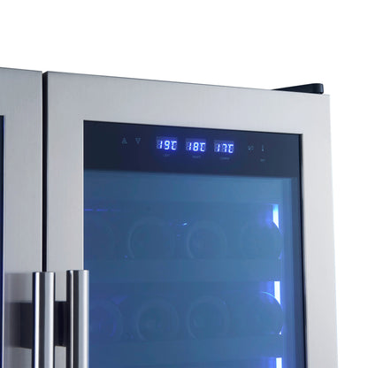 Forno Campania 32-Inch Wine Cooler, Stainless Steel, Dual Wine Zones, Two Beverage Drawers, 17.7 cu.ft FORNO