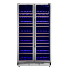 Forno Vernazza 40-Inch Side-by-Side Dual Zone Wine Cellar, 25.07 cu.ft Capacity, Stainless Steel, Temperature Control, UV-Protected Glass Door, Wooden Shelves FORNO