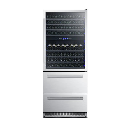 Forno Capraia 30-Inch Dual Temperature Zone Wine Cooler, Up to 144 Bottles, Two Refrigerated Drawers, Adjustable Temperature Zones FORNO