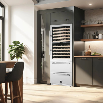 Forno Celano 30-Inch Dual Zone Wine Cooler and Beverage Cooler, 21.3 cu.ft, Stainless Steel FORNO
