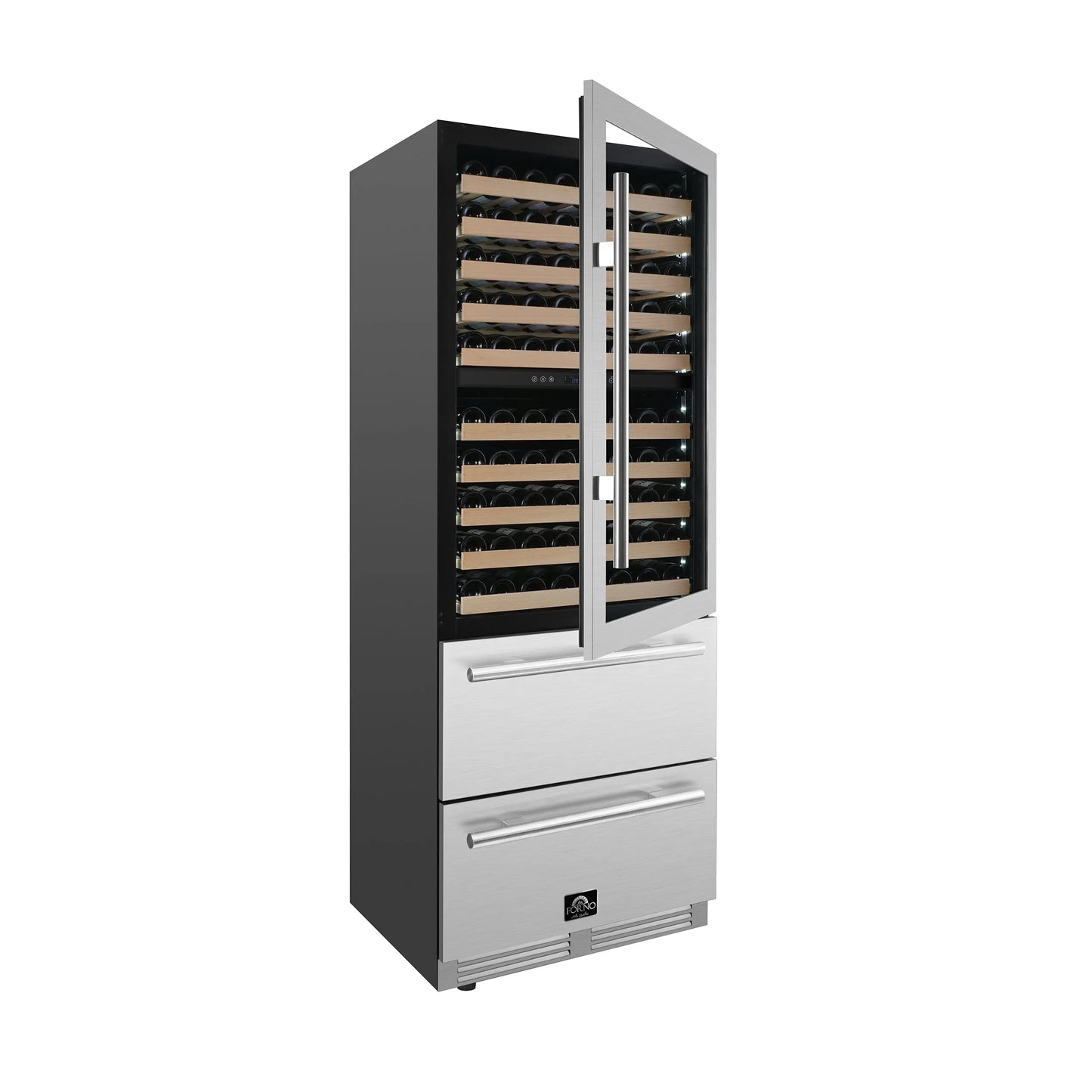 Forno Celano 30-Inch Dual Zone Wine Cooler and Beverage Cooler, 21.3 cu.ft, Stainless Steel FORNO