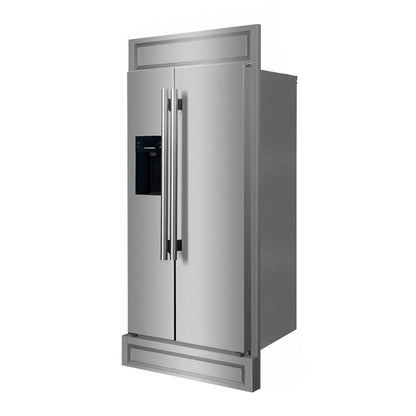 Forno Salerno 40-Inch Built-In Stainless Steel Refrigerator, 20 cu.ft, Modern Decorative Grill, ENERGY STAR Certified FORNO