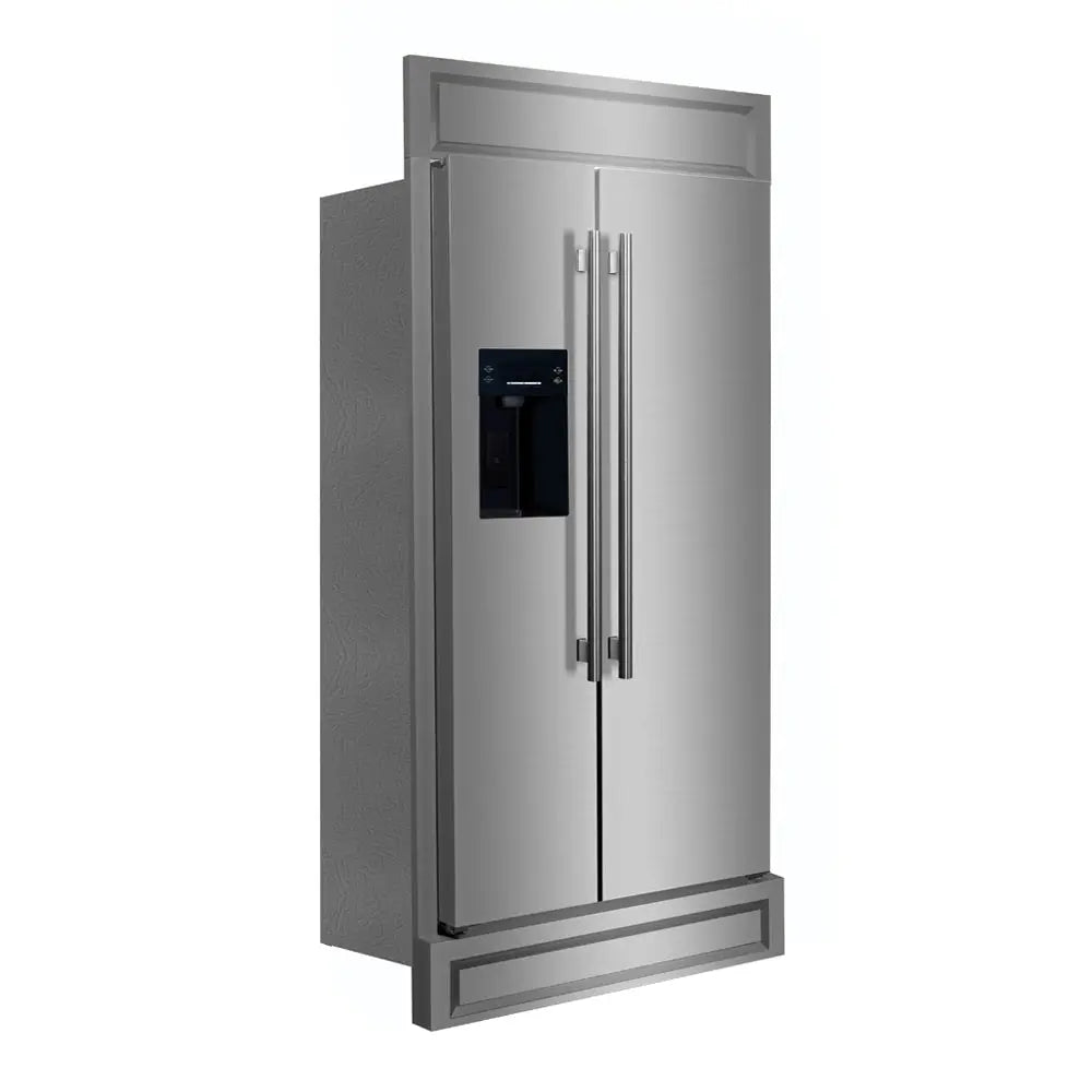 Forno Salerno 40-Inch Built-In Stainless Steel Refrigerator, 20 cu.ft, Modern Decorative Grill, ENERGY STAR Certified FORNO