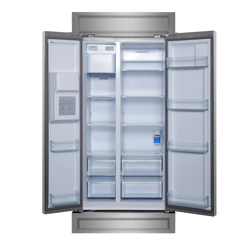 Forno Salerno 40-Inch Built-In Stainless Steel Refrigerator, 20 cu.ft, Modern Decorative Grill, ENERGY STAR Certified FORNO