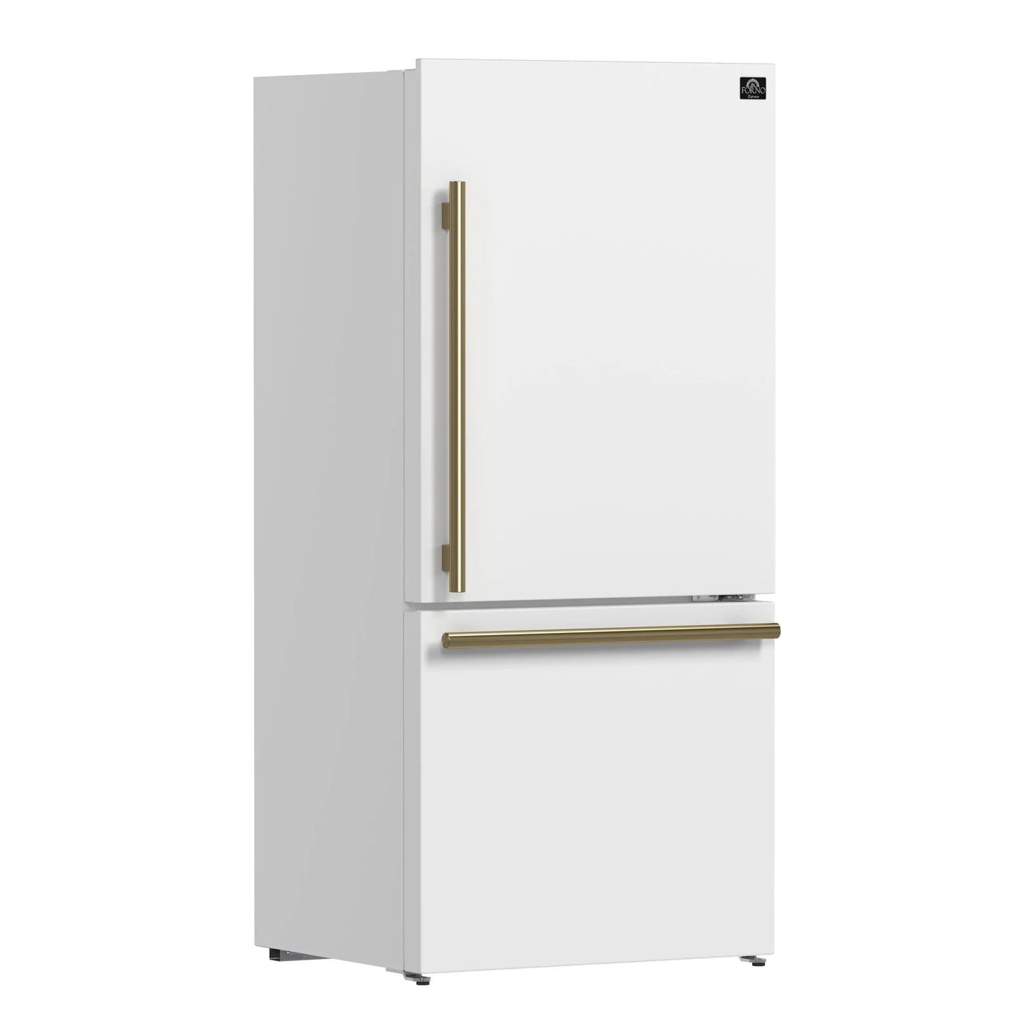 Forno Milano Espresso 31-Inch Bottom Freezer Refrigerator, White, 17.2 cu.ft Capacity, Energy Efficient FORNO