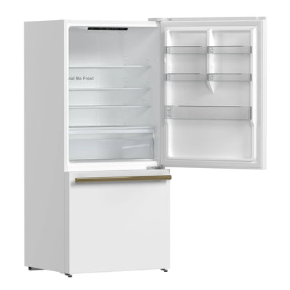 Forno Milano Espresso 31-Inch Bottom Freezer Refrigerator, White, 17.2 cu.ft Capacity, Energy Efficient FORNO