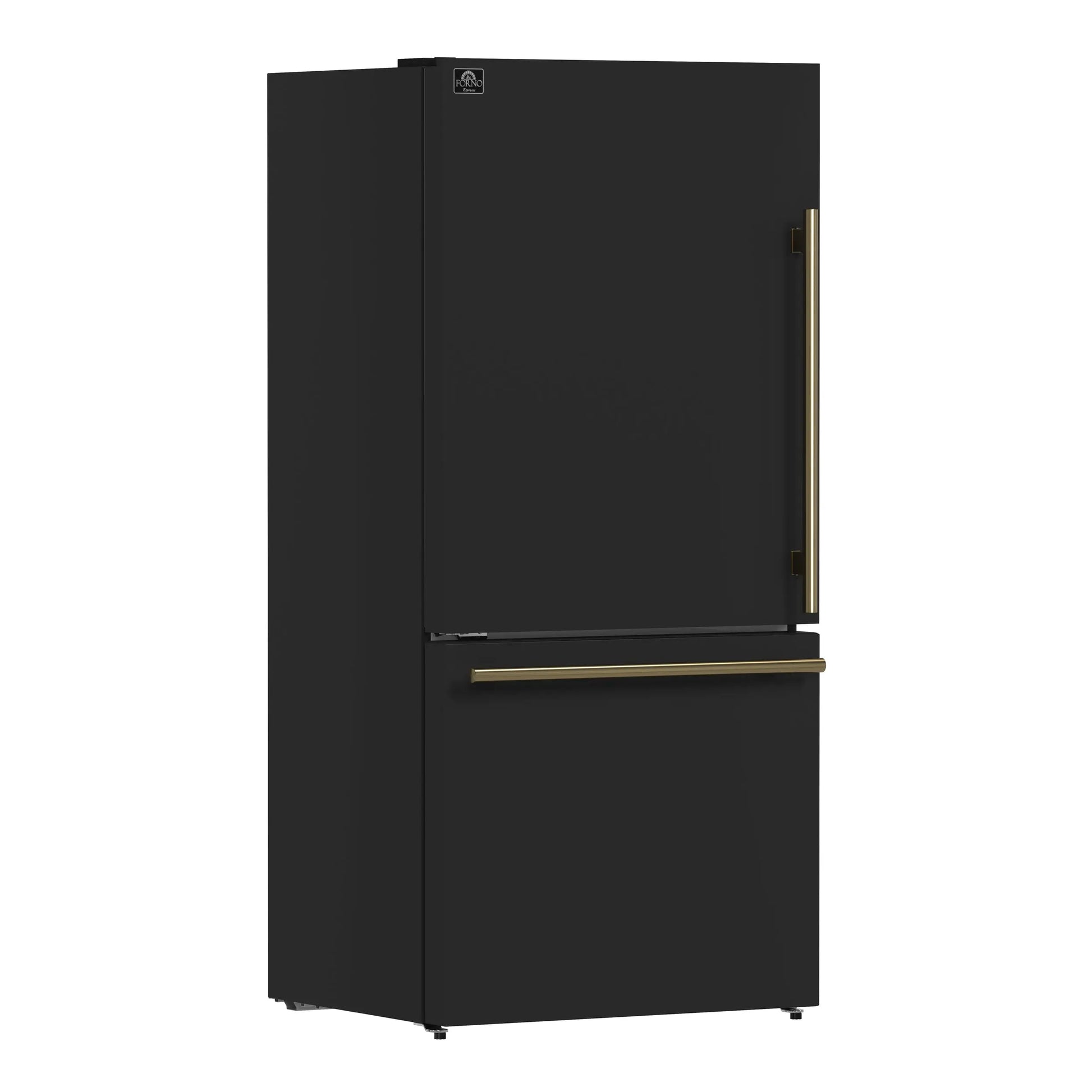 Forno Milano 2-Piece 62-Inch Freestanding Dual Bottom Freezer Refrigerator in Black – 34.4 cu.ft, Touch Control, Ice Maker FORNO