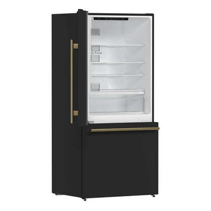 Forno Milano 2-Piece 62-Inch Freestanding Dual Bottom Freezer Refrigerator in Black – 34.4 cu.ft, Touch Control, Ice Maker FORNO