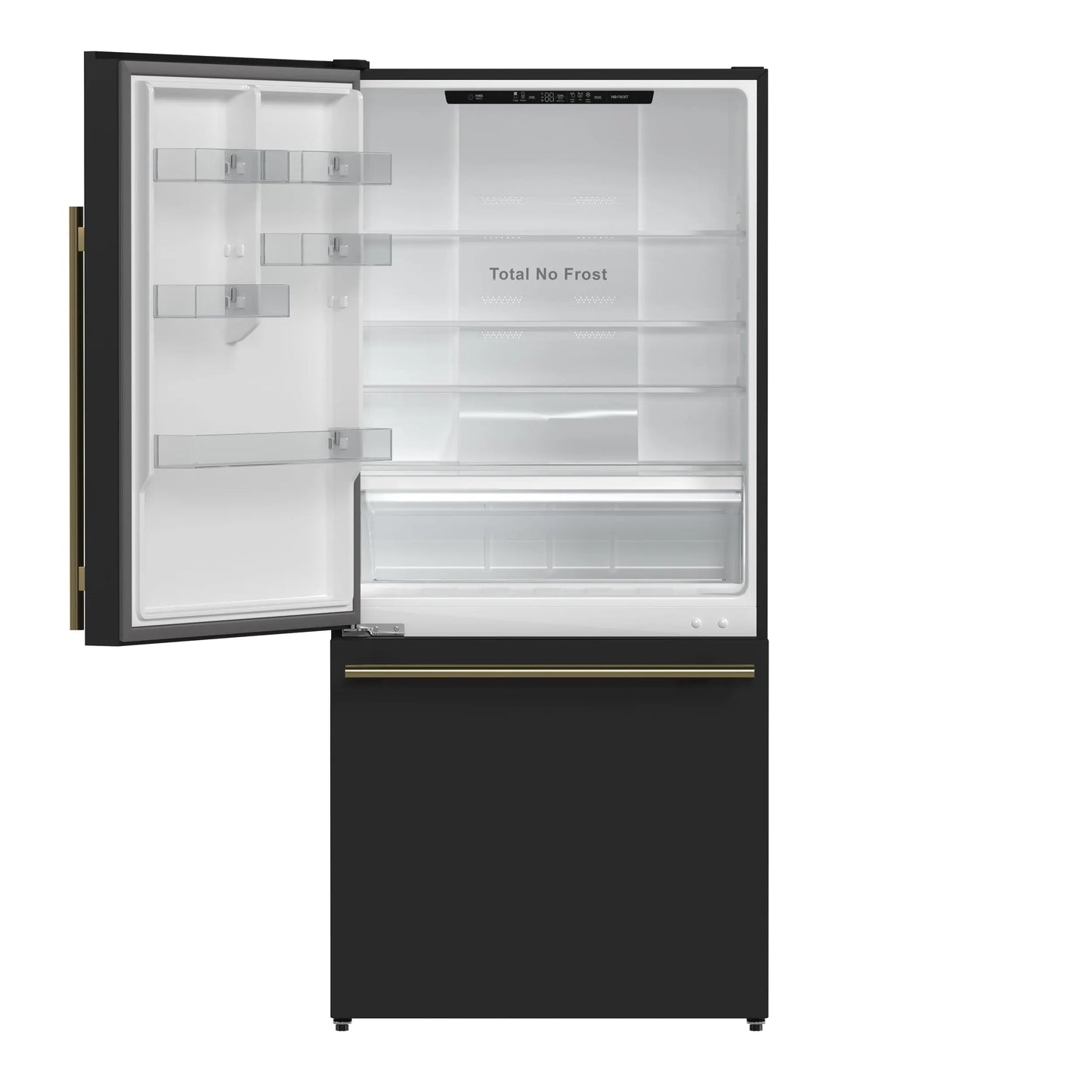 Forno Milano 2-Piece 62-Inch Freestanding Dual Bottom Freezer Refrigerator in Black – 34.4 cu.ft, Touch Control, Ice Maker FORNO