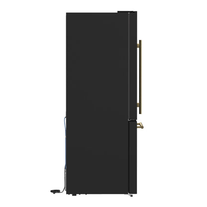 Forno Milano 2-Piece 62-Inch Freestanding Dual Bottom Freezer Refrigerator in Black – 34.4 cu.ft, Touch Control, Ice Maker FORNO