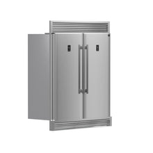FORNO Premium 3-Piece Kitchen Bundle - FORNO Galiano 48" Freestanding Dual Fuel Range, FORNO Rizzuto 60" W. Dual Combo Convertible Refrigerator, FORNO 48" Wall Mount Range Hood - FBDL-017-02US Forno vendors US