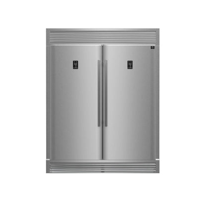 FORNO Premium 3-Piece Kitchen Bundle - FORNO Galiano 48" Freestanding Dual Fuel Range, FORNO Rizzuto 60" W. Dual Combo Convertible Refrigerator, FORNO 48" Wall Mount Range Hood - FBDL-017-02US Forno vendors US