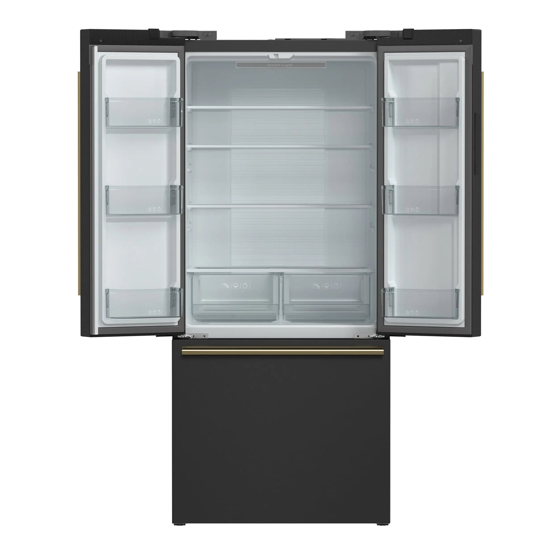 Forno Gallipoli Espresso 30-Inch Black French Door Refrigerator, Bottom Freezer, 17.5 Cu. Ft., No Frost, Ice Maker FORNO