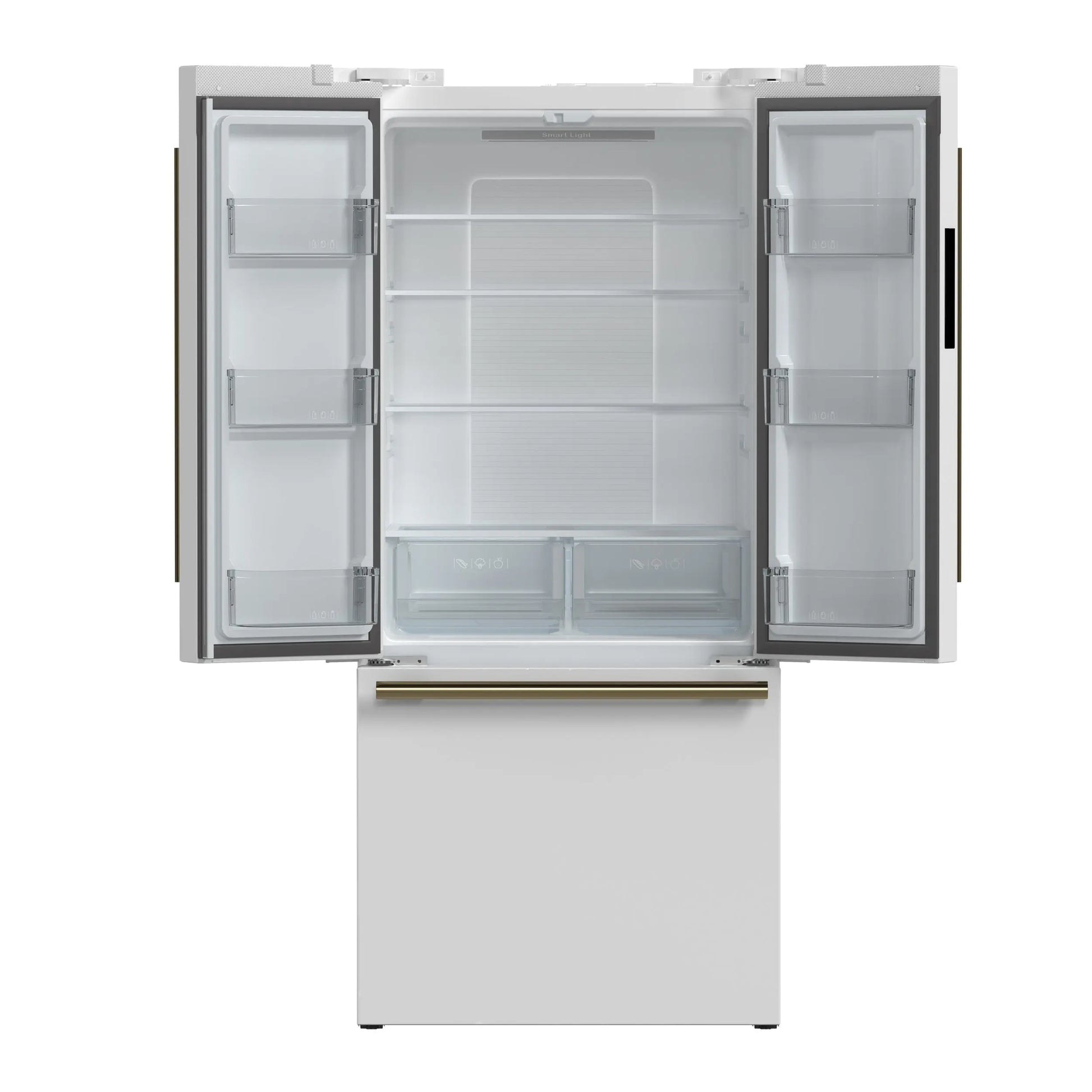 Forno Gallipoli Espresso 30-Inch White French Door Refrigerator, Bottom Freezer, 17.5 Cu. Ft., No Frost, Ice Maker FORNO