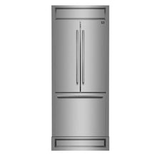 Forno Gallipoli 30-Inch French Door Refrigerator, 17.5 cu.ft Capacity, Modern Decorative Grill, 34-Inch Width, Stainless Steel FORNO
