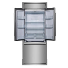 Forno Gallipoli 30-Inch French Door Refrigerator, 17.5 cu.ft Capacity, Modern Decorative Grill, 34-Inch Width, Stainless Steel FORNO