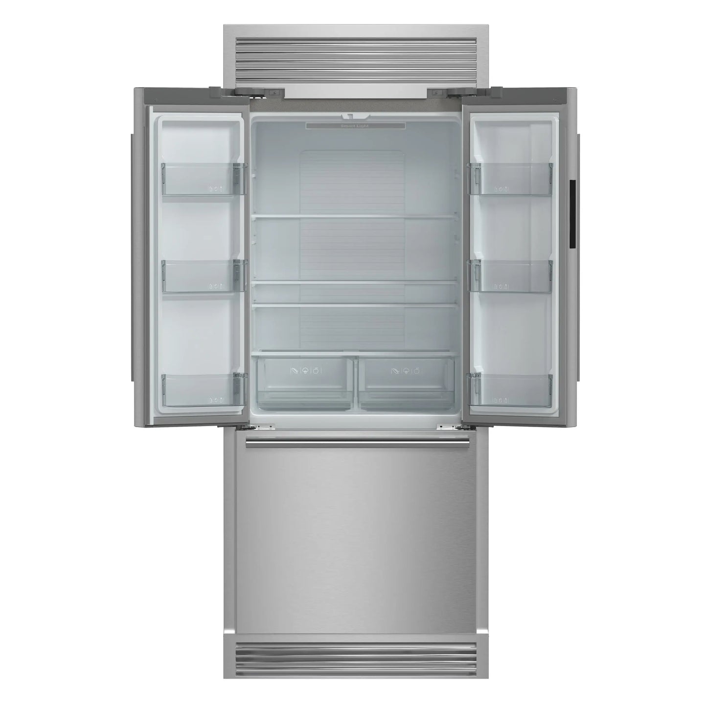 Forno Gallipoli 30-Inch French Door Refrigerator, 17.5 cu.ft Capacity, Decorative Grill, 34-Inch Width, Stainless Steel FORNO