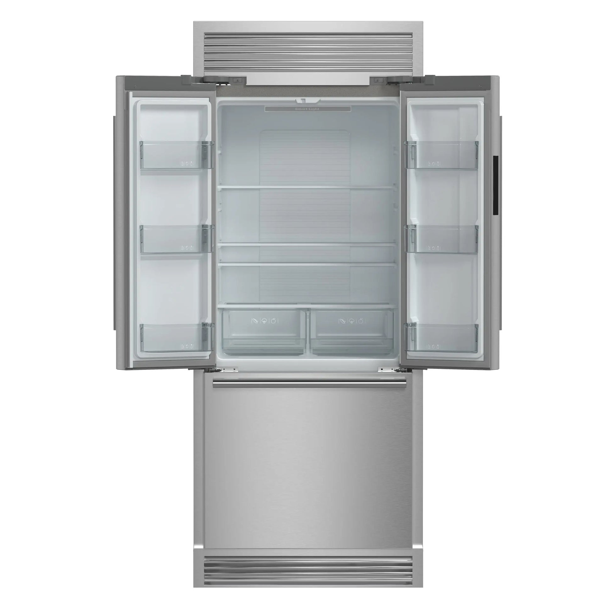 Forno Gallipoli 30-Inch French Door Refrigerator, 17.5 cu.ft Capacity, Decorative Grill, 34-Inch Width, Stainless Steel FORNO