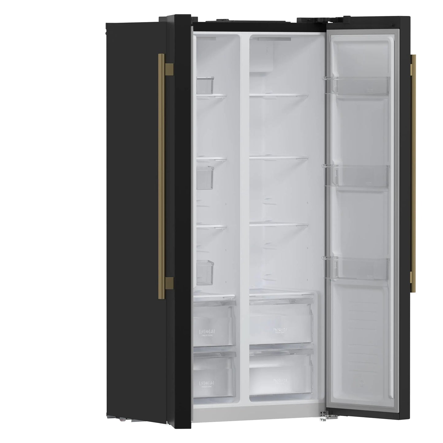 Forno Salerno Espresso 33-Inch Black Side-by-Side Refrigerator, 15.6 Cu. Ft., Energy-Efficient, No Frost, Modern Design FORNO