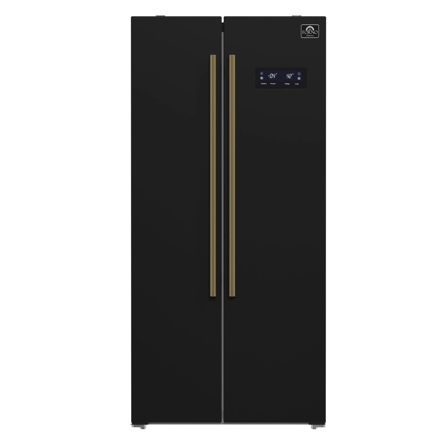 Forno Salerno Espresso 33-Inch Black Side-by-Side Refrigerator, 15.6 Cu. Ft., Energy-Efficient, No Frost, Modern Design FORNO