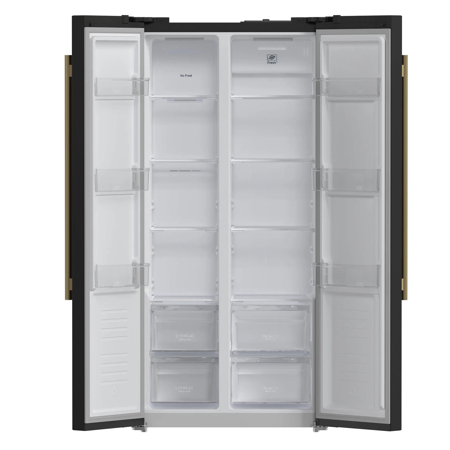 Forno Salerno Espresso 33-Inch Black Side-by-Side Refrigerator, 15.6 Cu. Ft., Energy-Efficient, No Frost, Modern Design FORNO