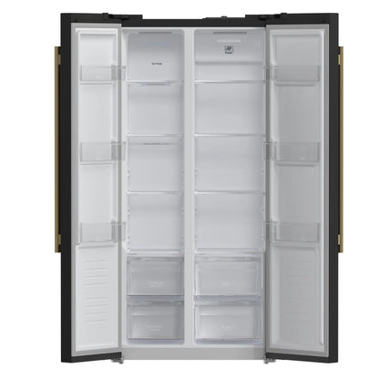 Forno Salerno Espresso 33-Inch Black Side-by-Side Refrigerator, 15.6 Cu. Ft., Energy-Efficient, No Frost, Modern Design FORNO