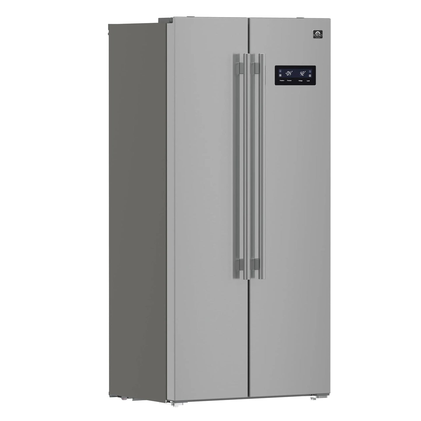 Forno Salerno 33-Inch Side-by-Side Stainless Steel Refrigerator, 15.6 cu.ft, ENERGY STAR Certified FORNO