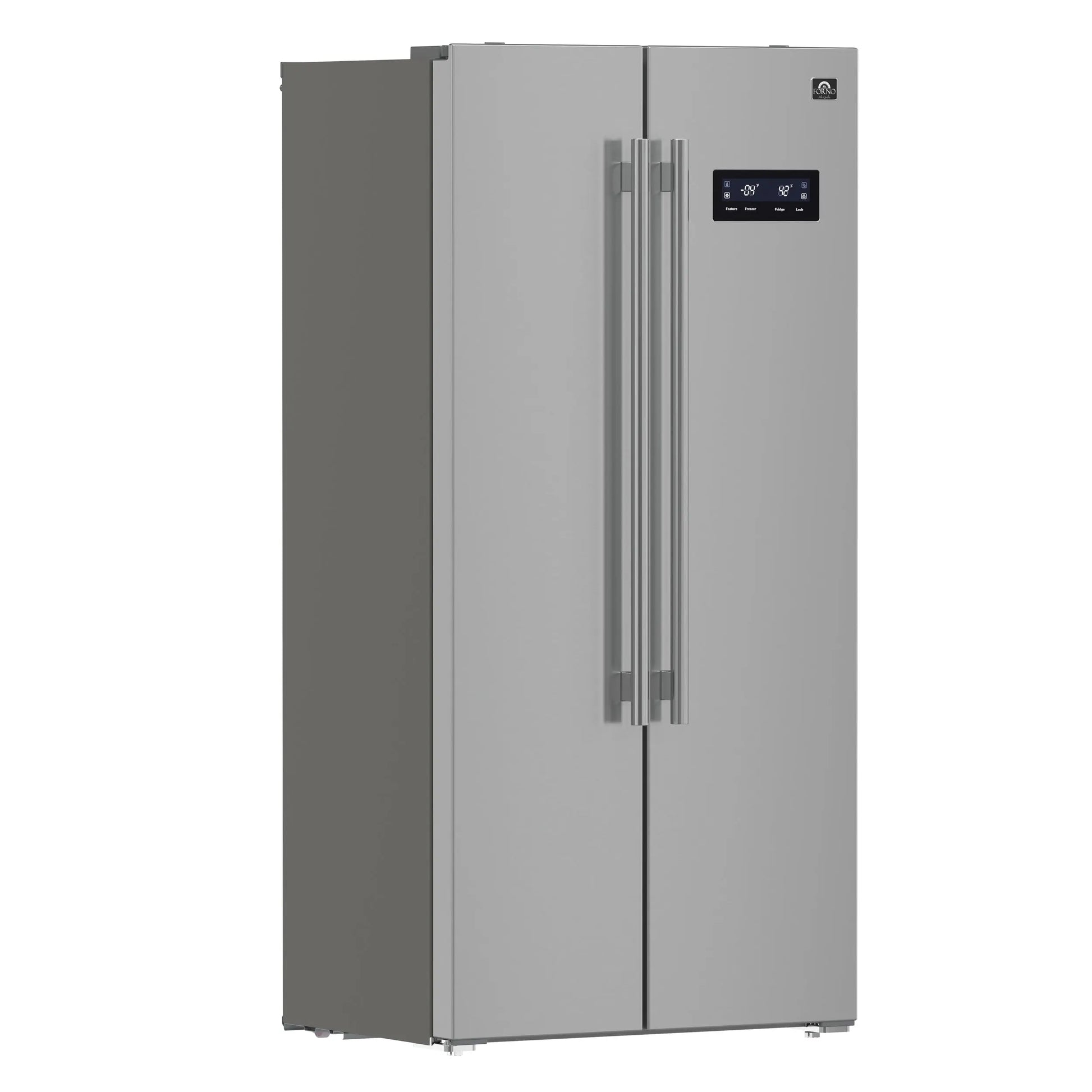 Forno Salerno 33-Inch Side-by-Side Stainless Steel Refrigerator, 15.6 cu.ft, ENERGY STAR Certified FORNO