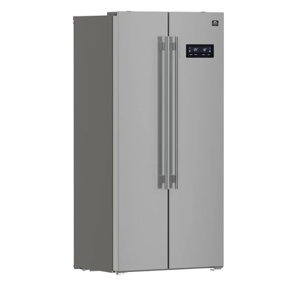 Forno Salerno 33-Inch Side-by-Side Stainless Steel Refrigerator, 15.6 cu.ft, ENERGY STAR Certified FORNO