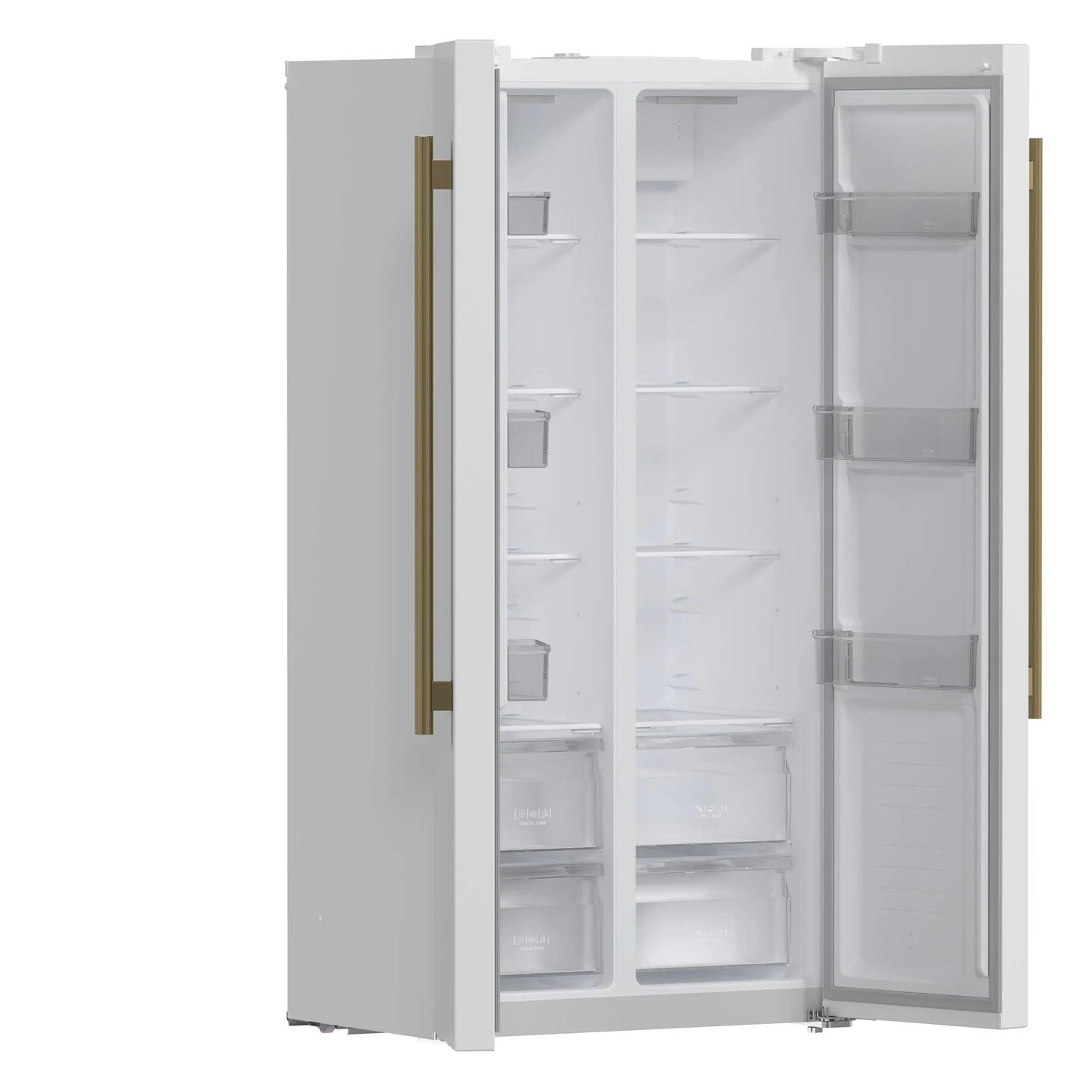 Forno Salerno Espresso 33-Inch White Side-by-Side Refrigerator, 15.6 Cu. Ft., Energy-Efficient, No Frost, Modern Design FORNO