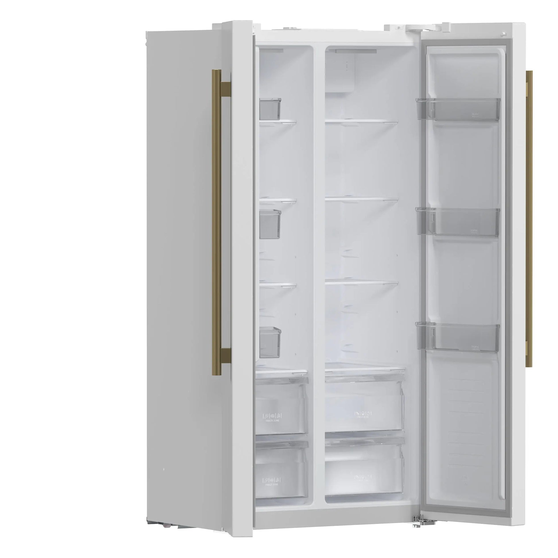 Forno Salerno Espresso 33-Inch White Side-by-Side Refrigerator, 15.6 Cu. Ft., Energy-Efficient, No Frost, Modern Design FORNO