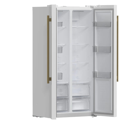 Forno Salerno Espresso 33-Inch White Side-by-Side Refrigerator, 15.6 Cu. Ft., Energy-Efficient, No Frost, Modern Design FORNO
