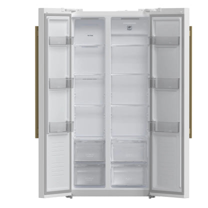 Forno Salerno Espresso 33-Inch White Side-by-Side Refrigerator, 15.6 Cu. Ft., Energy-Efficient, No Frost, Modern Design FORNO