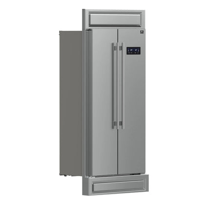 Forno Salerno 37-Inch Built-In Stainless Steel Refrigerator, 15.6 cu.ft, Modern Decorative Grill, ENERGY STAR Certified FORNO
