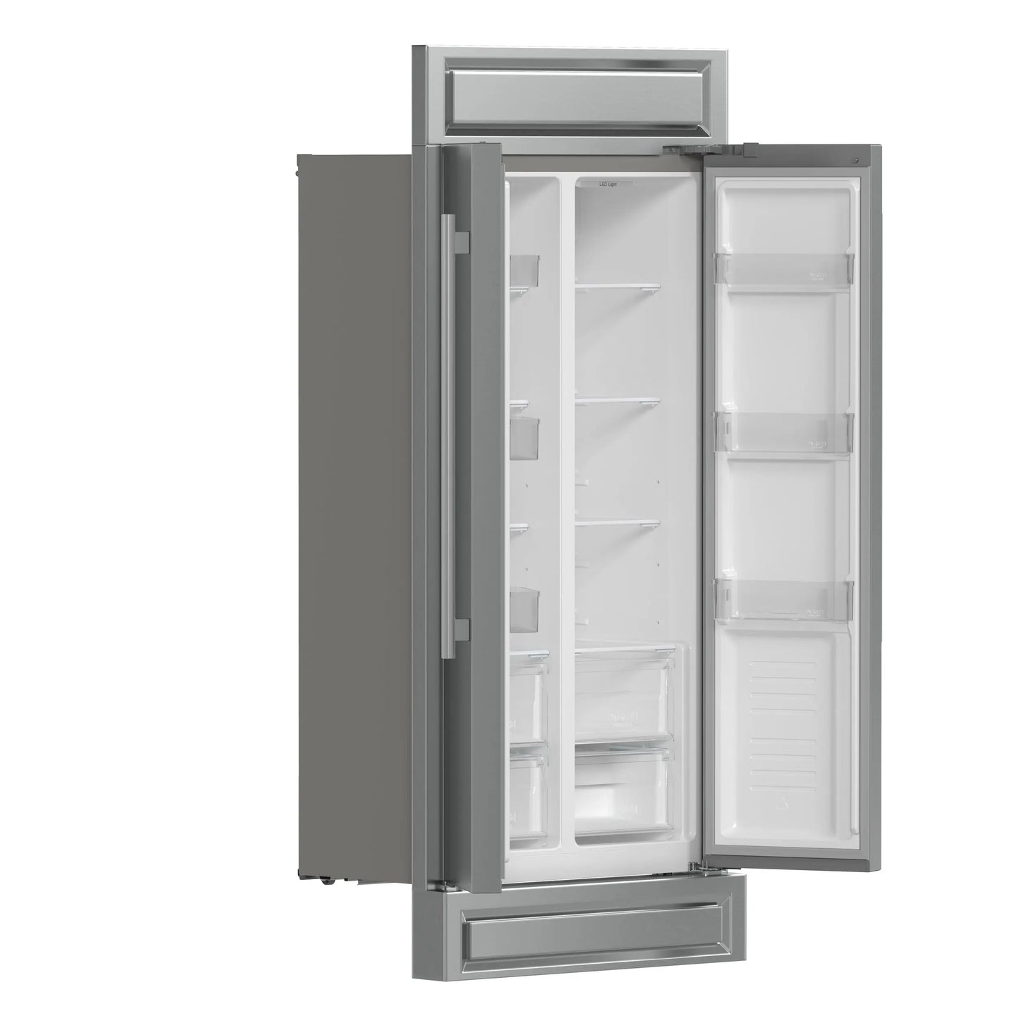 Forno Salerno 37-Inch Built-In Stainless Steel Refrigerator, 15.6 cu.ft, Modern Decorative Grill, ENERGY STAR Certified FORNO