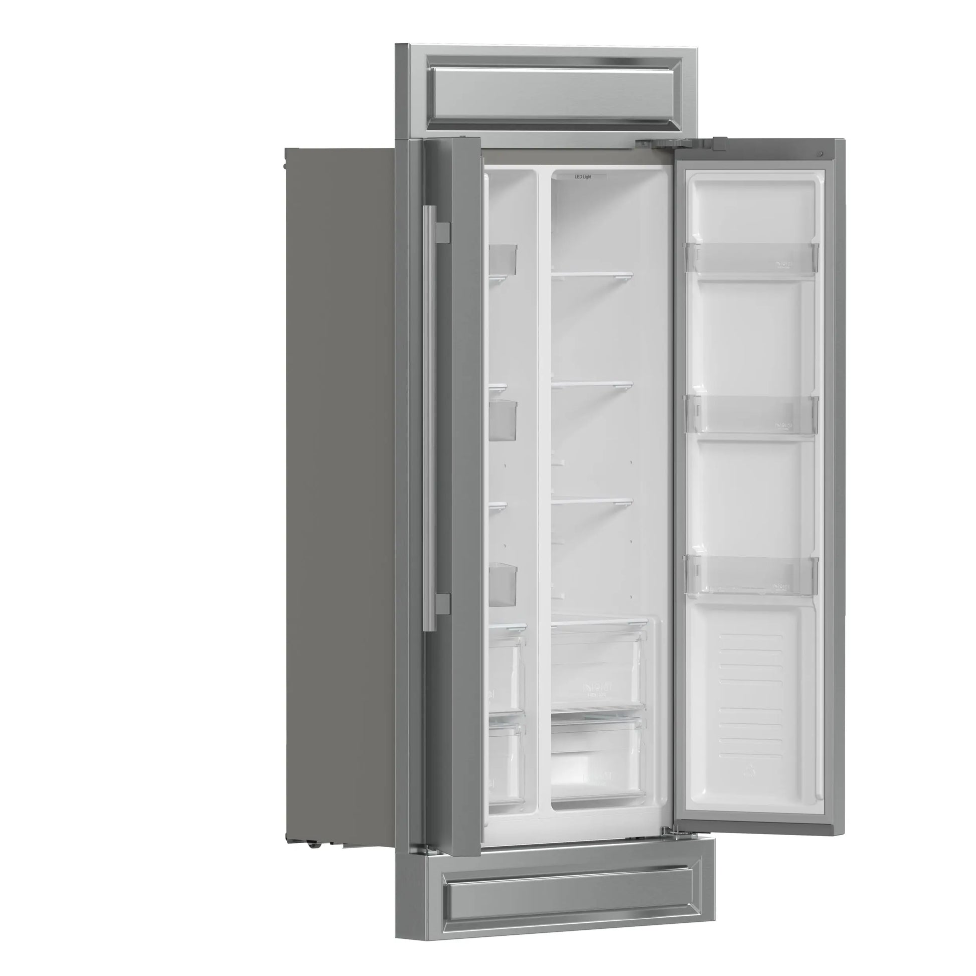 Forno Salerno 37-Inch Built-In Stainless Steel Refrigerator, 15.6 cu.ft, Modern Decorative Grill, ENERGY STAR Certified FORNO