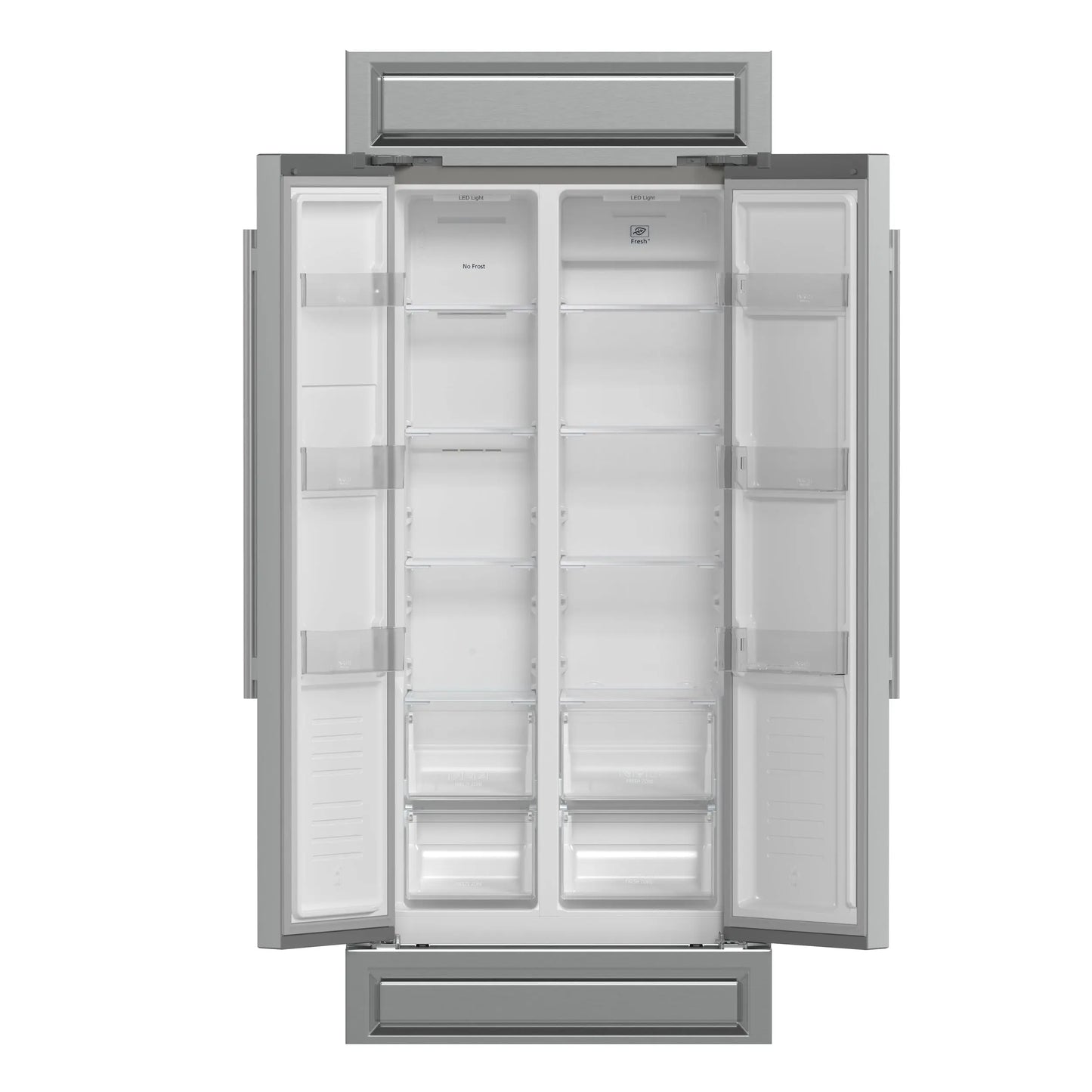 Forno Salerno 37-Inch Built-In Stainless Steel Refrigerator, 15.6 cu.ft, Modern Decorative Grill, ENERGY STAR Certified FORNO
