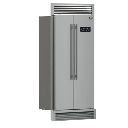 Forno Salerno 37-Inch Built-In Stainless Steel Refrigerator, 15.6 cu.ft, Decorative Grill, ENERGY STAR Certified FORNO