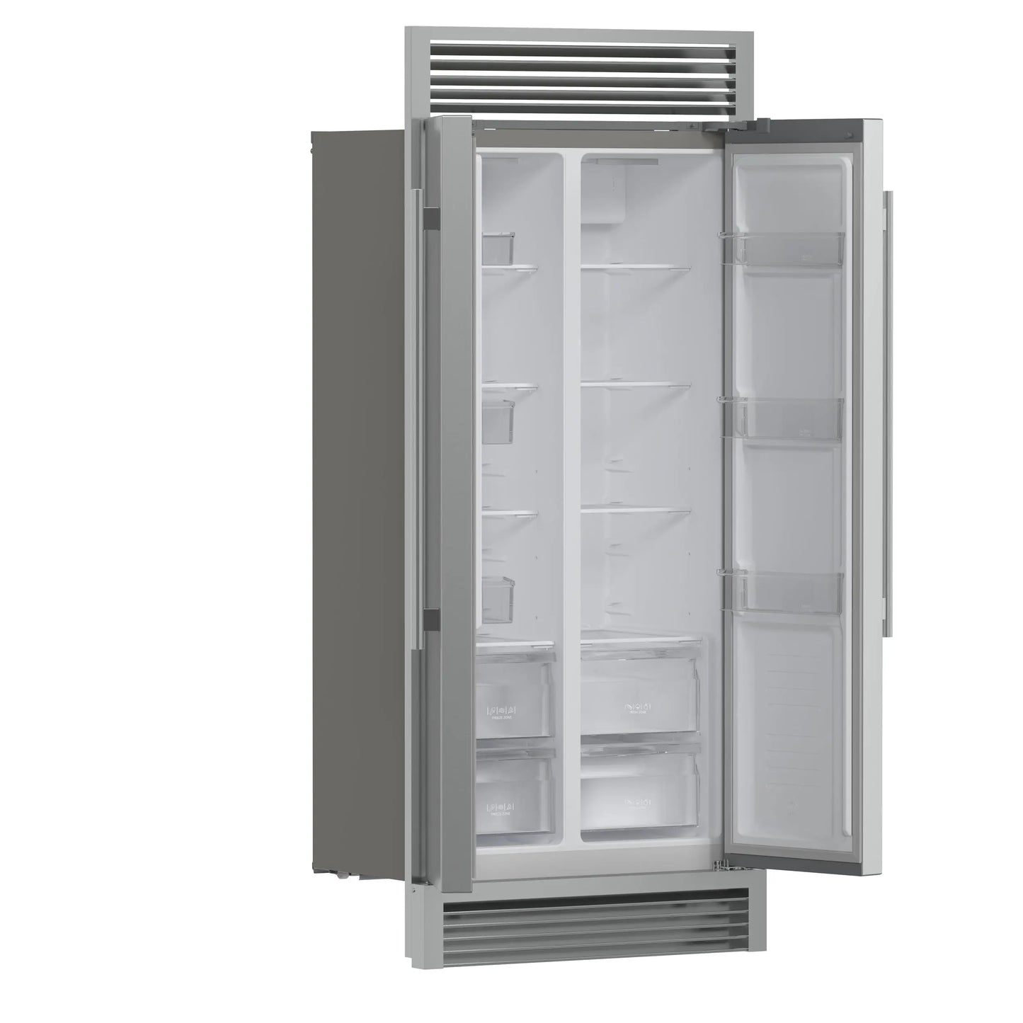 Forno Salerno 37-Inch Built-In Stainless Steel Refrigerator, 15.6 cu.ft, Decorative Grill, ENERGY STAR Certified FORNO