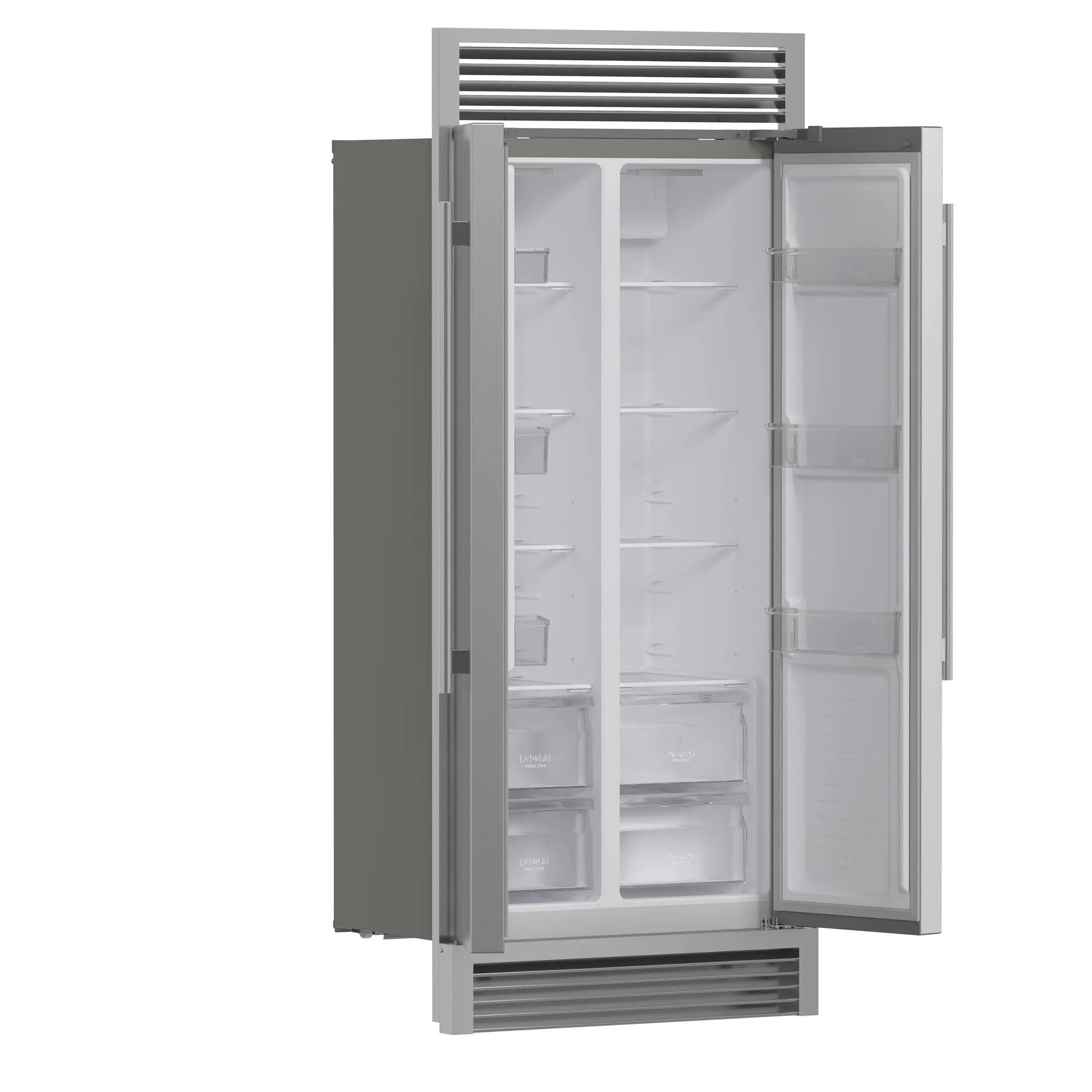 Forno Salerno 37-Inch Built-In Stainless Steel Refrigerator, 15.6 cu.ft, Decorative Grill, ENERGY STAR Certified FORNO