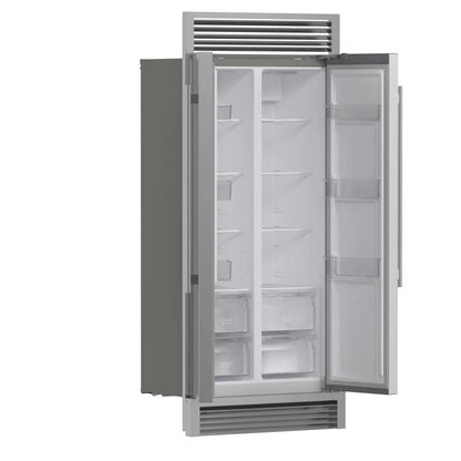 Forno Salerno 37-Inch Built-In Stainless Steel Refrigerator, 15.6 cu.ft, Decorative Grill, ENERGY STAR Certified FORNO