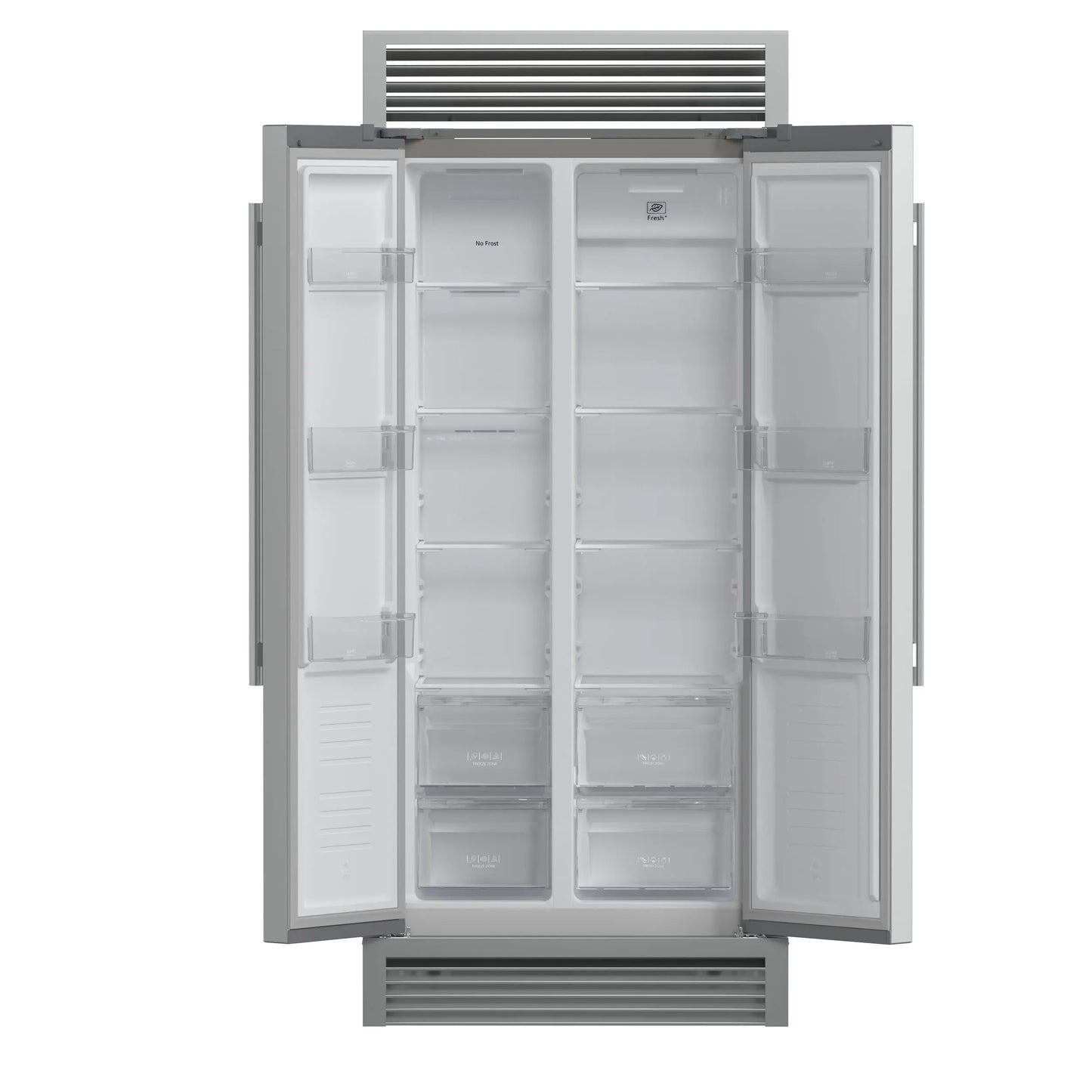 Forno Salerno 37-Inch Built-In Stainless Steel Refrigerator, 15.6 cu.ft, Decorative Grill, ENERGY STAR Certified FORNO