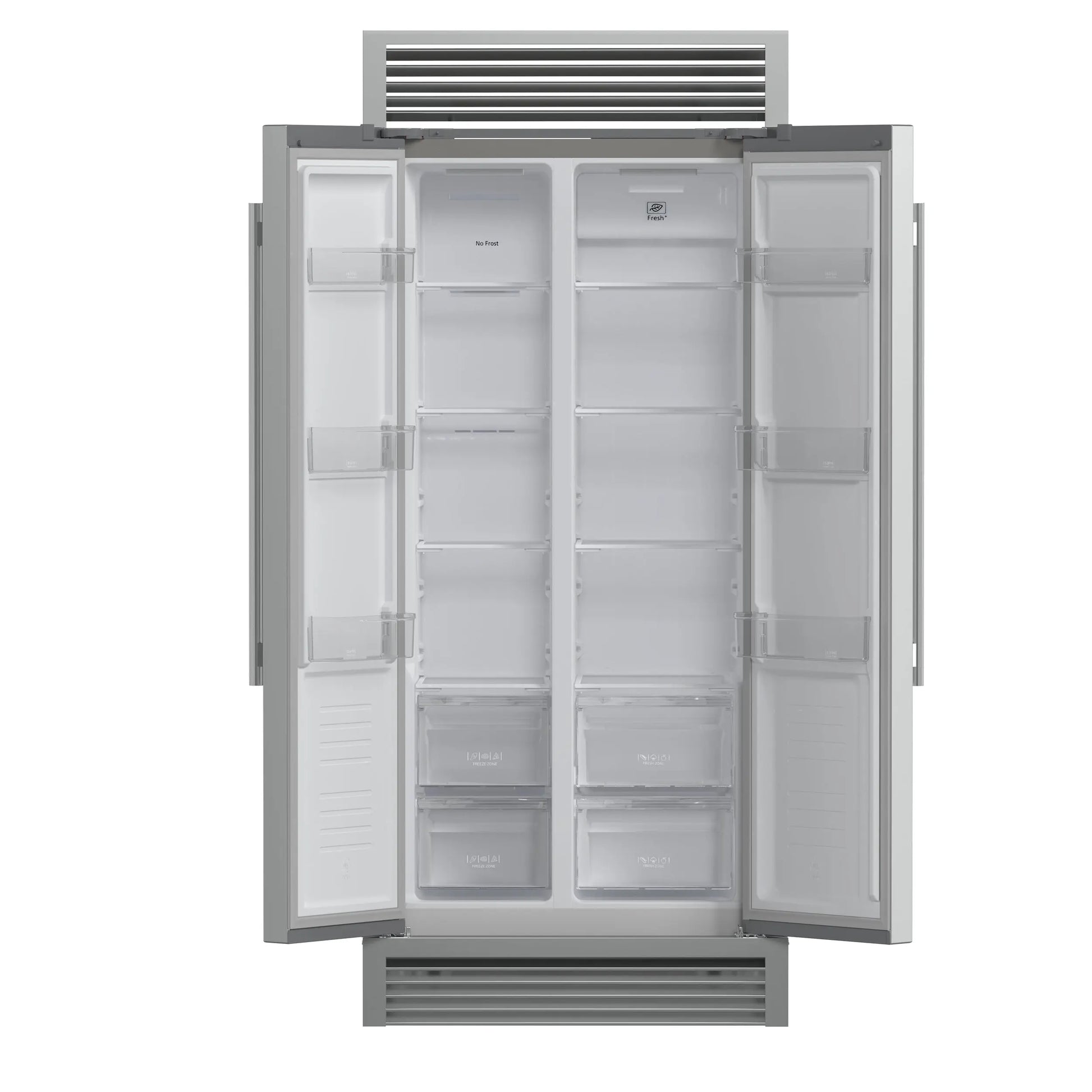 Forno Salerno 37-Inch Built-In Stainless Steel Refrigerator, 15.6 cu.ft, Decorative Grill, ENERGY STAR Certified FORNO