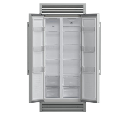 Forno Salerno 37-Inch Built-In Stainless Steel Refrigerator, 15.6 cu.ft, Decorative Grill, ENERGY STAR Certified FORNO