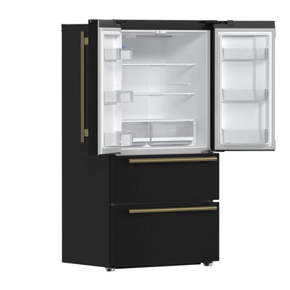 Forno Moena Espresso 36-Inch Black French Door Refrigerator, 19.2 Cu. Ft., Frost-Free, Automatic Ice Maker, ENERGY STAR Certified FORNO