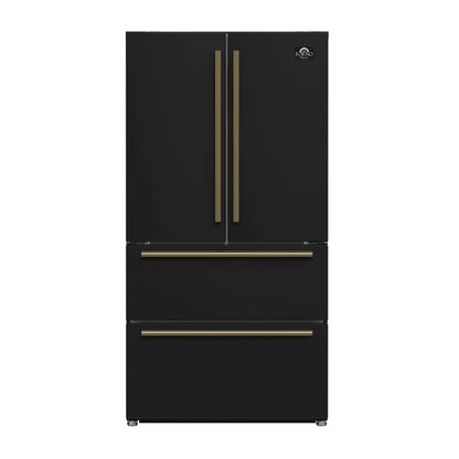Forno Moena Espresso 36-Inch Black French Door Refrigerator, 19.2 Cu. Ft., Frost-Free, Automatic Ice Maker, ENERGY STAR Certified FORNO