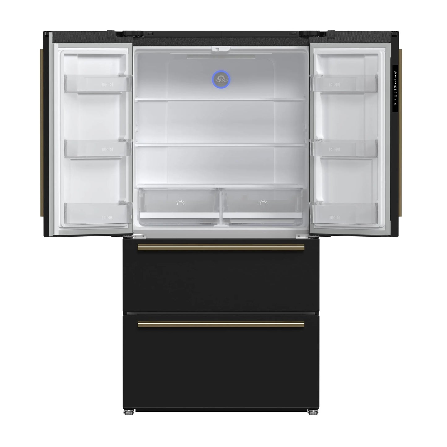 Forno Moena Espresso 36-Inch Black French Door Refrigerator, 19.2 Cu. Ft., Frost-Free, Automatic Ice Maker, ENERGY STAR Certified FORNO