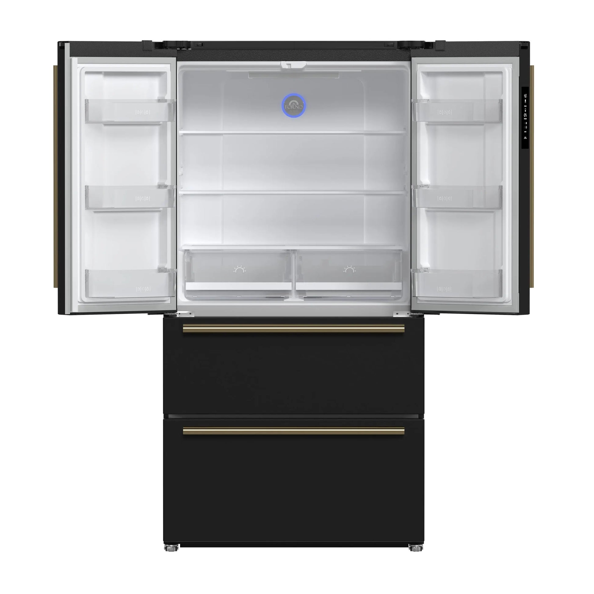 Forno Moena Espresso 36-Inch Black French Door Refrigerator, 19.2 Cu. Ft., Frost-Free, Automatic Ice Maker, ENERGY STAR Certified FORNO